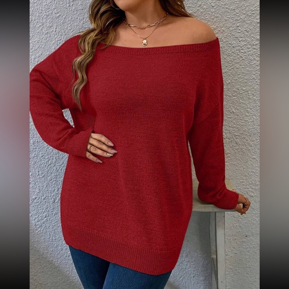 Plus size off shoulder sweater top - Picture 9 of 16